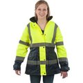 Old Toledo Brands Utility Pro Hi-Vis Ladies Parka Jacket, Class 2, L, Yellow/Black UHV664-L-YN